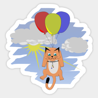 Flying Cat | Cute Kitten Sticker